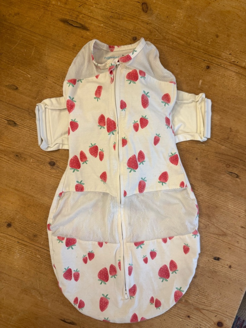 Happiest Baby Strawberry Sleep Sack - White with Red Strawberries